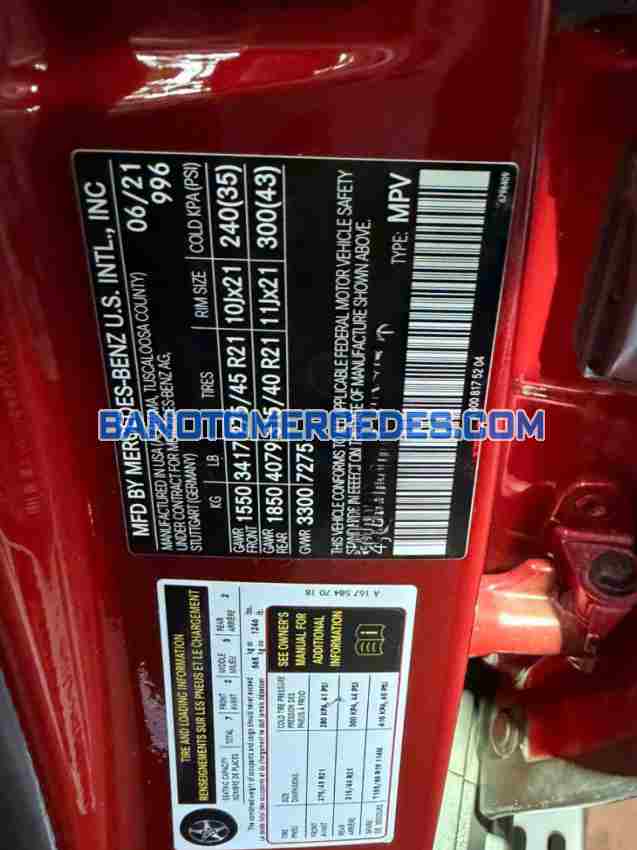 Cần bán Mercedes Benz GLS 450 4Matic Máy xăng 2021 màu Đỏ